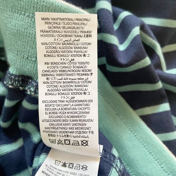 NEW Mini Boden Gray Blue Turquoise Stripe Jersey Baggies Shorts - Picture 5 of 5